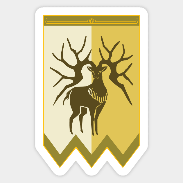 Golden Deer Banner Sticker by urufangu